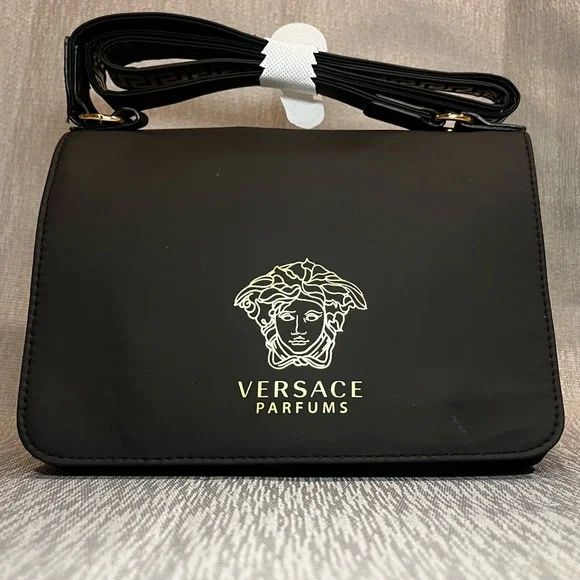 Versace Crossbody Bag Medusa Logo Small Purse Clutch Chic Vegan Wristlet NEW - Picture 2 of 9